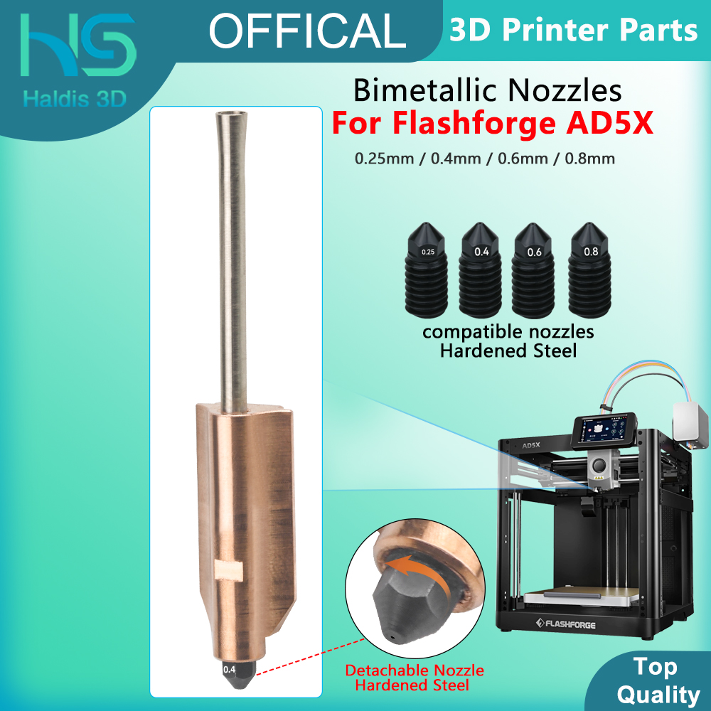 Nozzle 0.4Mm Hardened - Für Flashforge AD5X Bimetall-Düsen aus gehärtetem