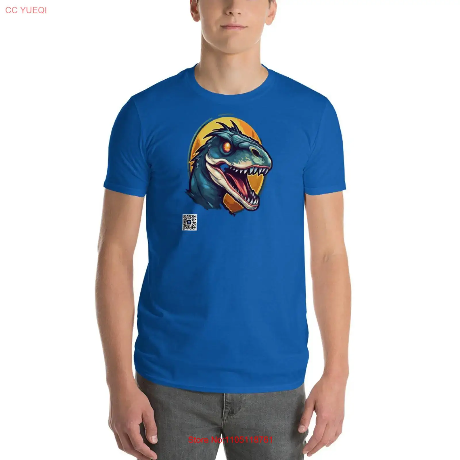 3D Printing Qr Code - Dinosaurier-T-Shirt, Smartphone-Kamera, scannbar, AR-QR-Code, produziert ein