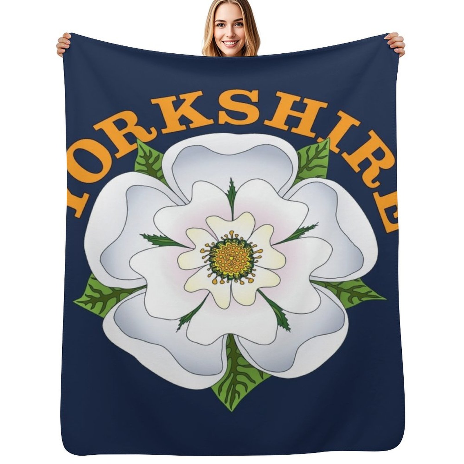 3D Printing Yorkshire - Weiße Rose of Yorkshire Überwurfdecke, dekorative