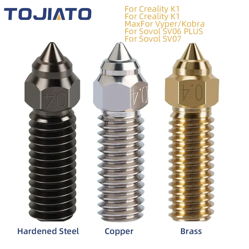 Nozzle 0.4Mm Hardened - Hochgeschwindigkeits-Vulkandüse aus Messing, verkupfert, gehärteter Stahl