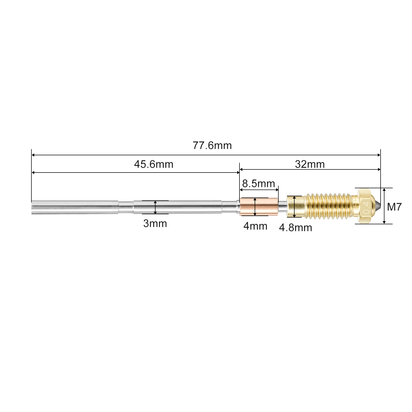 Verbesserte Hotend-Düse für Pr – Nozzle 0.4Mm Hardened Bewertung und Preis