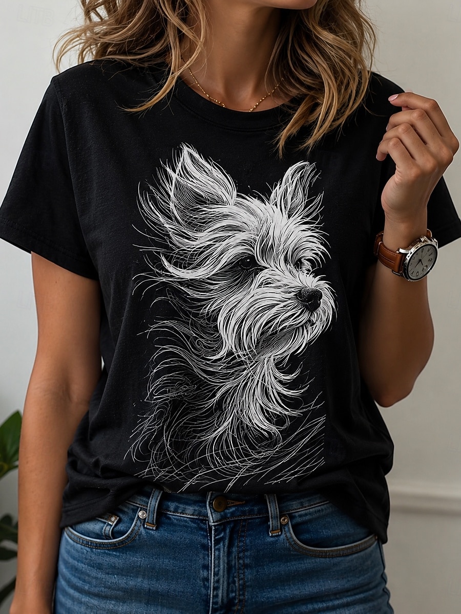 Damen-T-Shirt mit Rundhalsauss – 3D Printing Yorkshire Bewertung und Preis