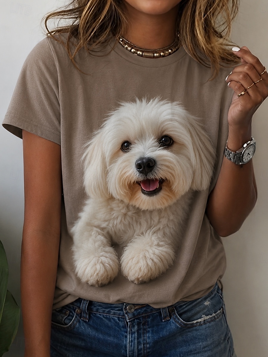 Damen-T-Shirt mit Rundhalsauss – 3D Printing Yorkshire Bewertung und Preis