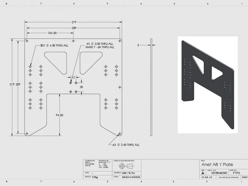 1PC Anet A8 A6 3D Drucker Y-Ka – 3D Printing Laptop Bewertung und Preis