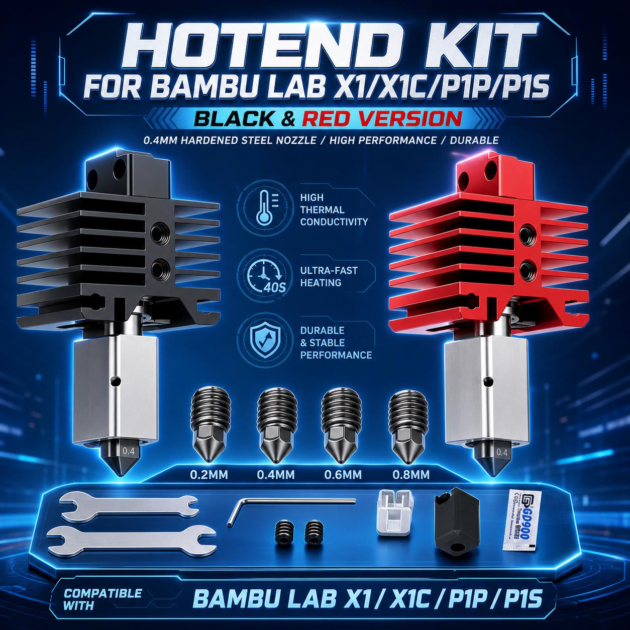 Verbessertes Hotend-Kit für Ba – Nozzle 0.4Mm Hardened Bewertung und Preis