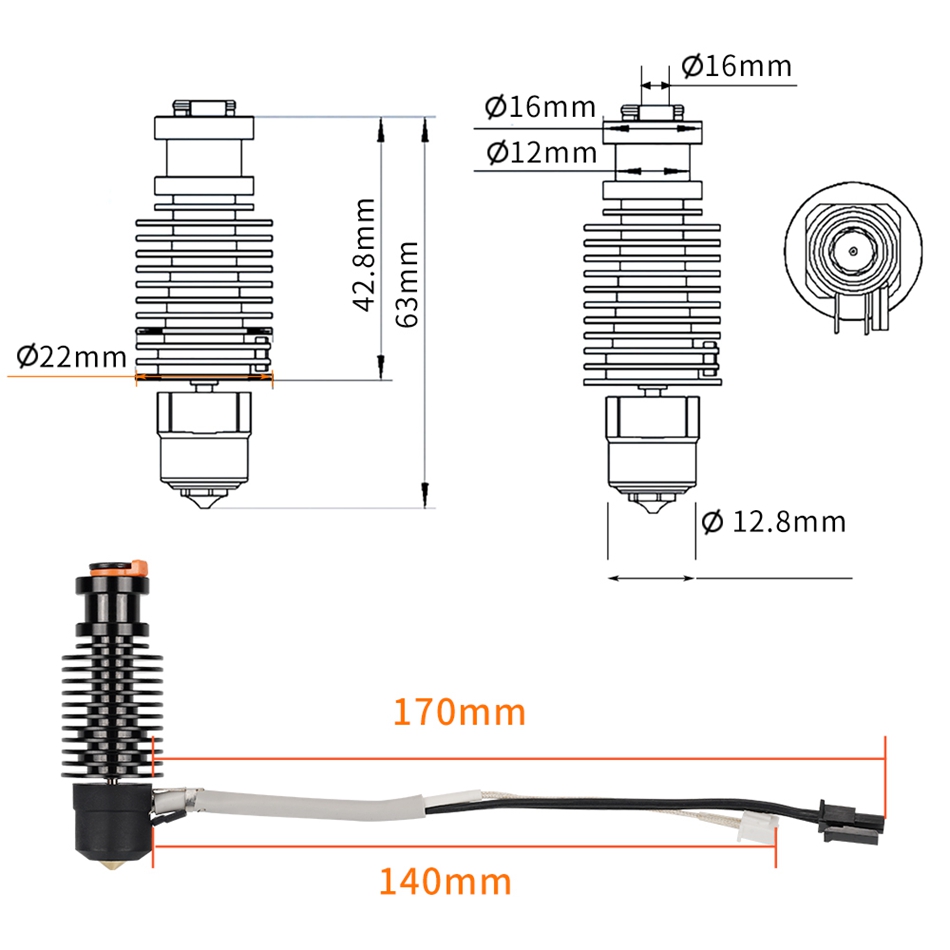 24v e3d v6 hotend für dde ddb  – 3D Printing Ender Bewertung und Preis