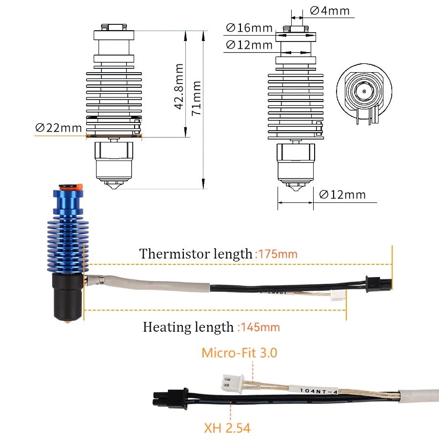 Vulkan Hotend E3D V6 24V 50W 6 – 3D Printing Ender Bewertung und Preis