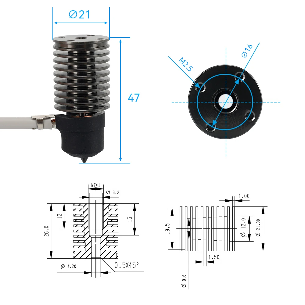 Vulkan Hotend E3D V6 24V 50W 6 – 3D Printing Ender Bewertung und Preis